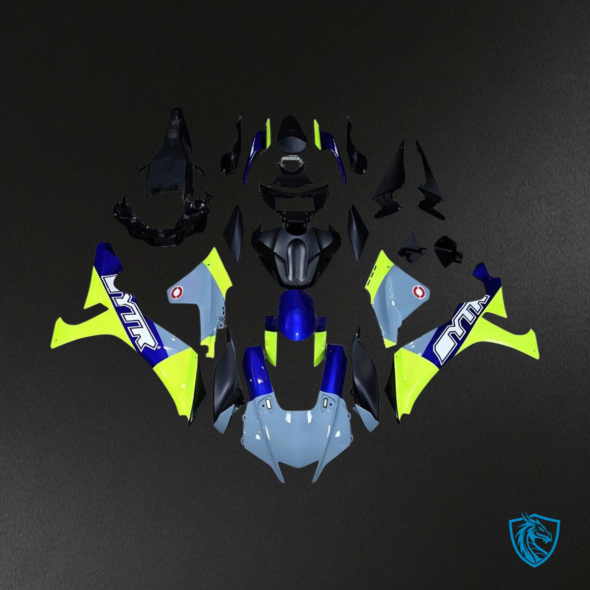 Yamaha YZF R1 (2020-2025) Black, Gray, Blue & Yellow - Custom ABS Fairing Set