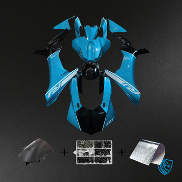 Yamaha YZF R1 (2020-2025) Black & Light Blue Fairing Kit | MERGEment ABS Bodywork