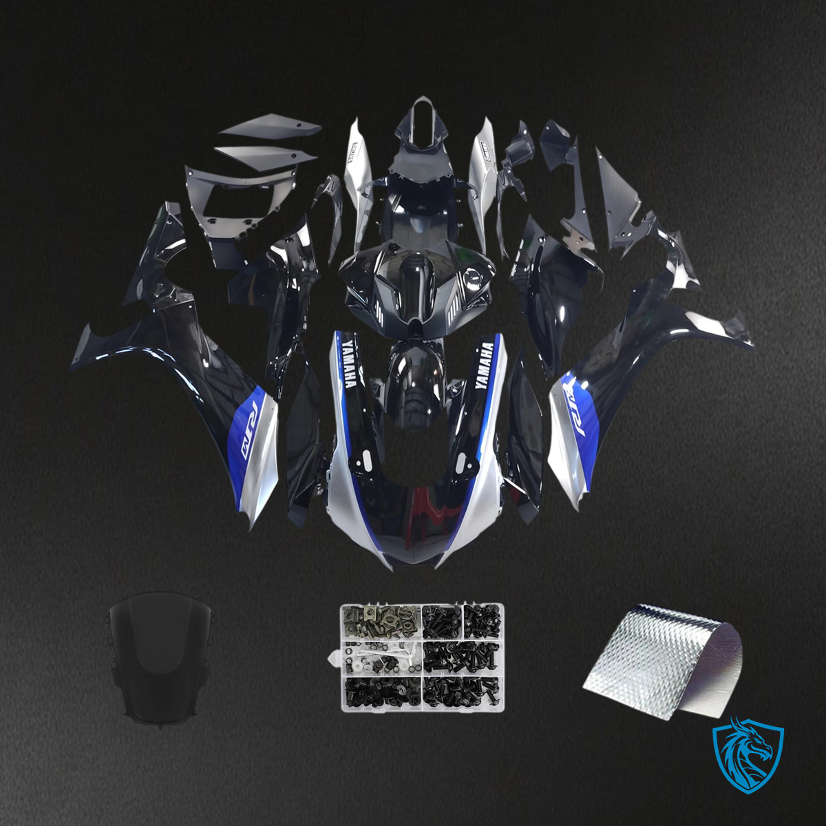 Yamaha YZF R1 (2020-2025) Black & Silver Fairing Kit | ABS Bodywork