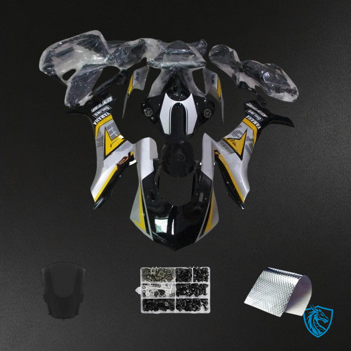 Yamaha YZF R1 (2020-2025) Black & Sliver- MERGEment Motorcycle Fairing Kit