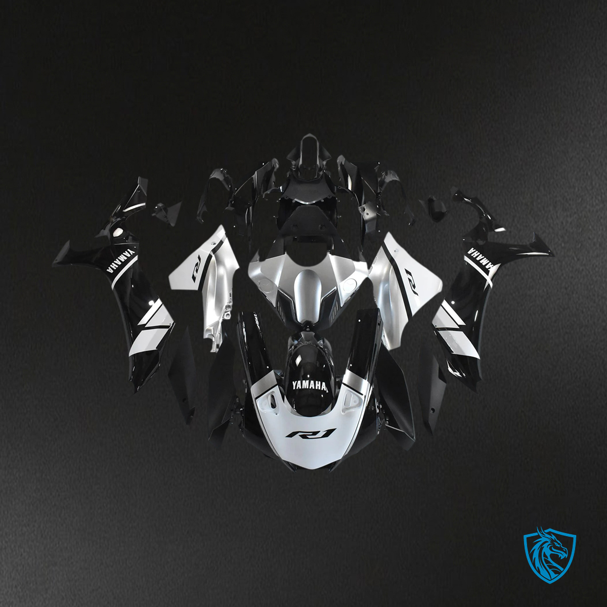 Yamaha YZF R1 (2020-2025) Black & White - MERGEment Motorcycle Fairing Kit