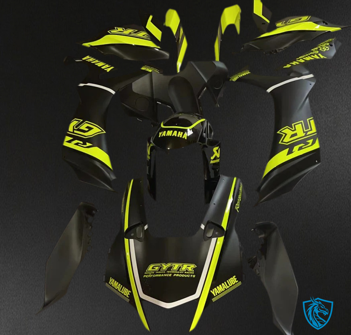 Yamaha YZF R1 (2020-2025) Black & Fluorescent Yellow Fairing Kit | ABS Bodywork