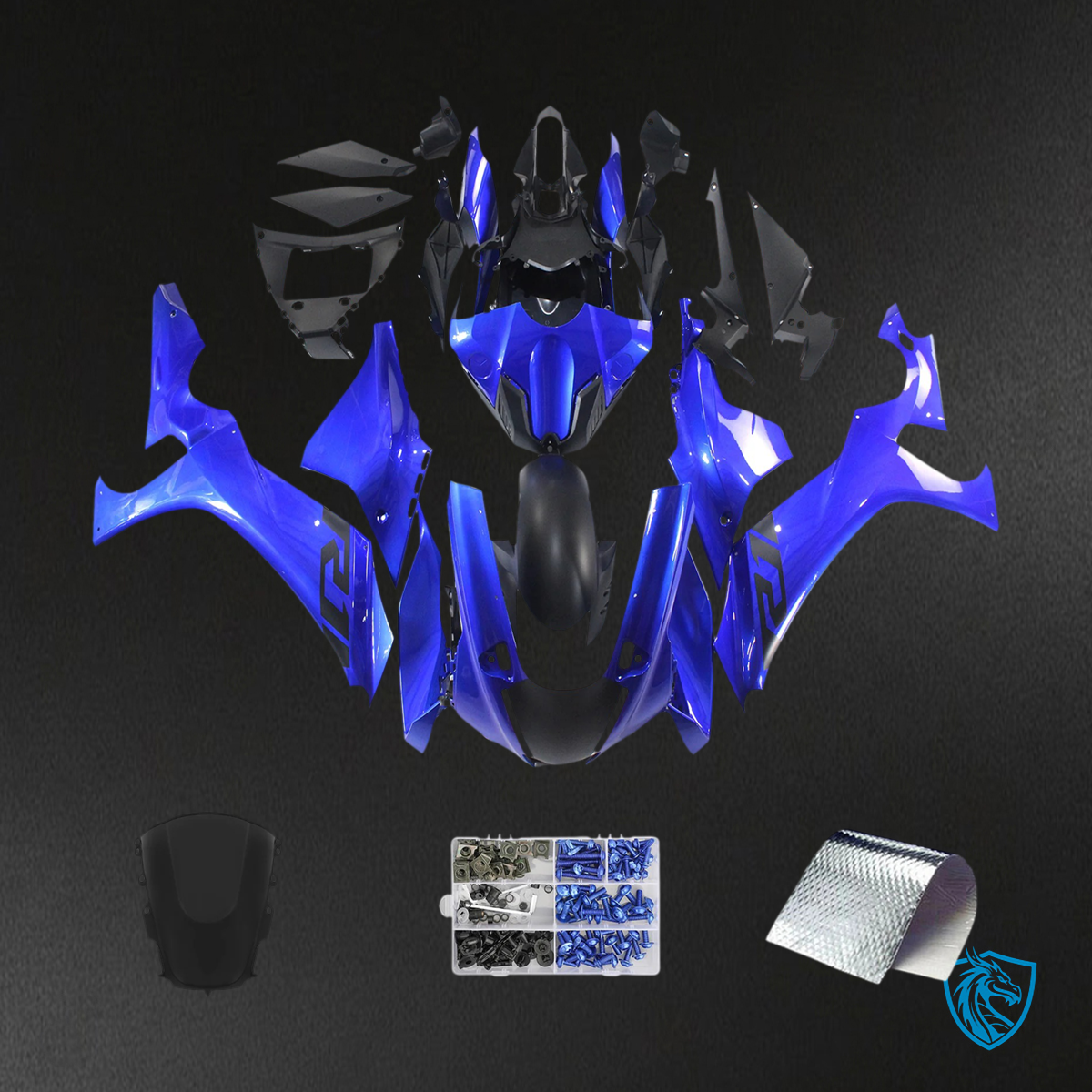 Yamaha YZF R1 (2020-2025) Blue With Black - MERGEment Motorcycle Fairing Kit