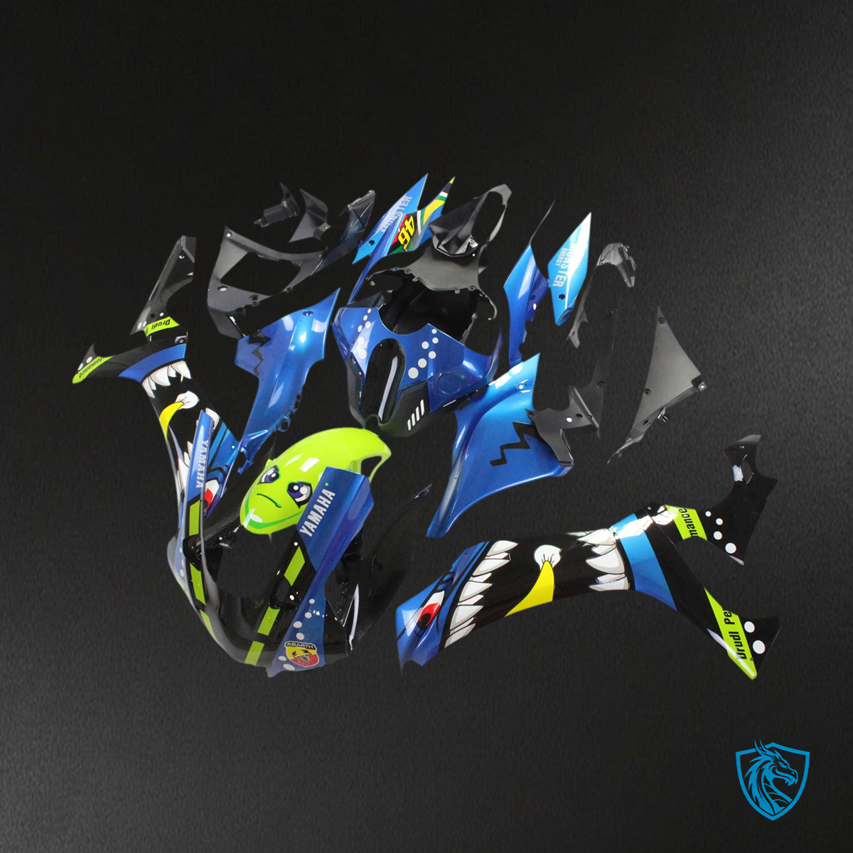 Yamaha YZF R1 (2020-2025) Blue & Green Monster - MERGEment Motorcycle Fairing Kit