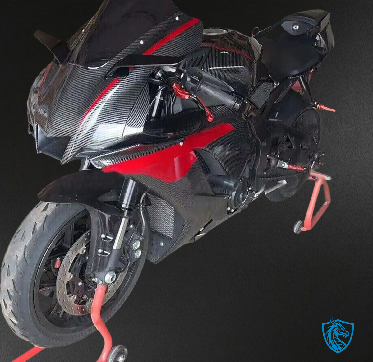 Yamaha YZF R1 (2020-2025) Carbon Fiber Black & Red - Aftermarket Fairing Kit