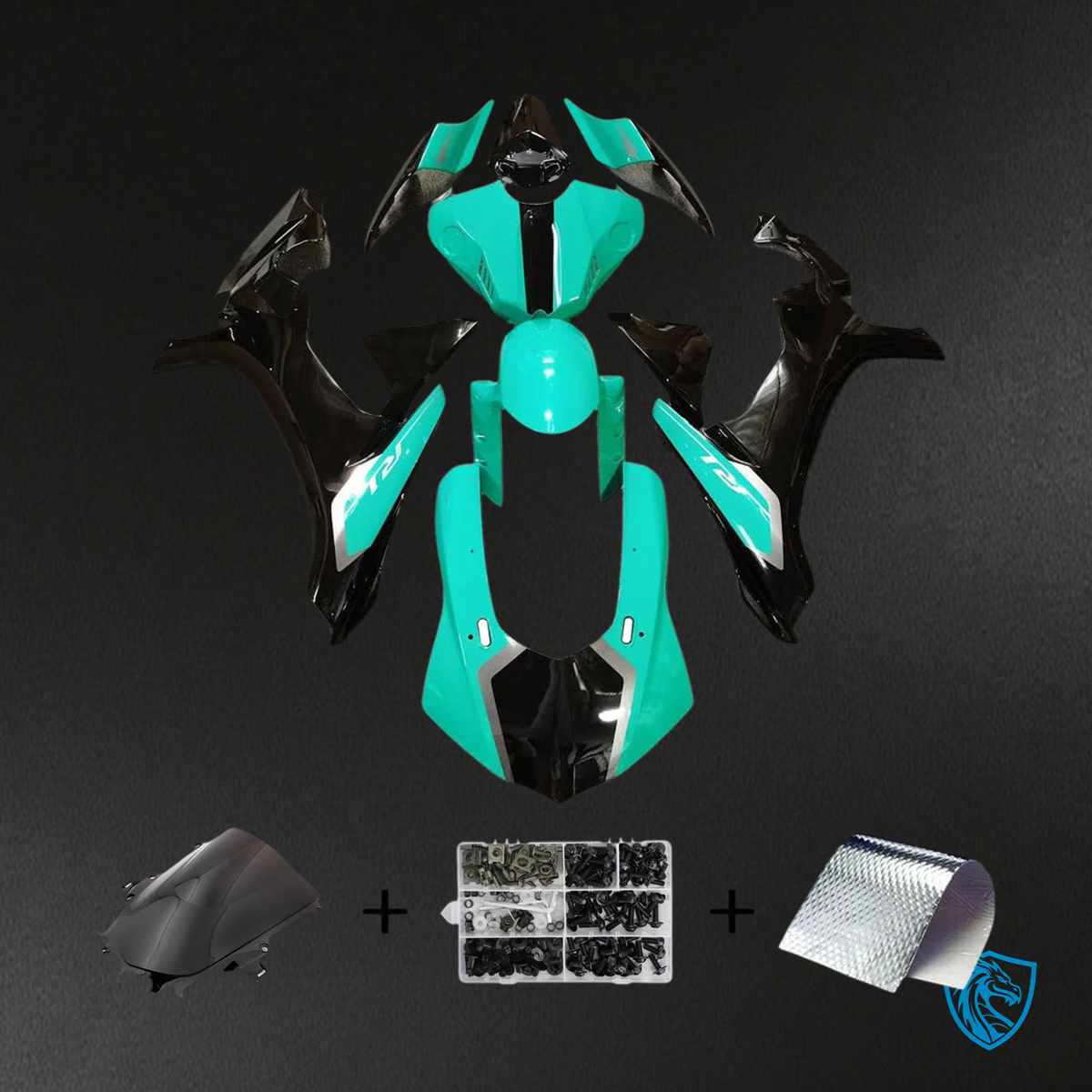 Yamaha YZF R1 (2020-2025) Light Blue & Black - MERGEment Motorcycle Fairing Kit