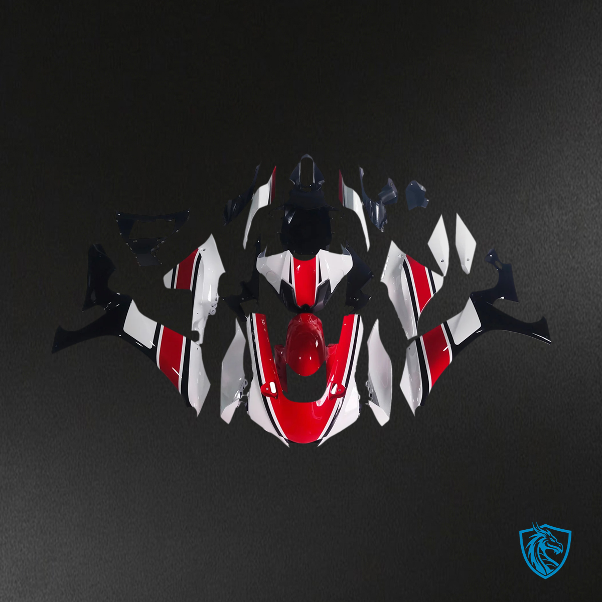 Yamaha YZF R1 (2020-2025) White, Black & Red - MERGEment Motorcycle Fairing Kit