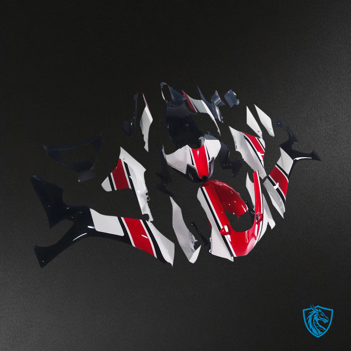 Yamaha YZF R1 (2020-2025) White, Black & Red - MERGEment Motorcycle Fairing Kit