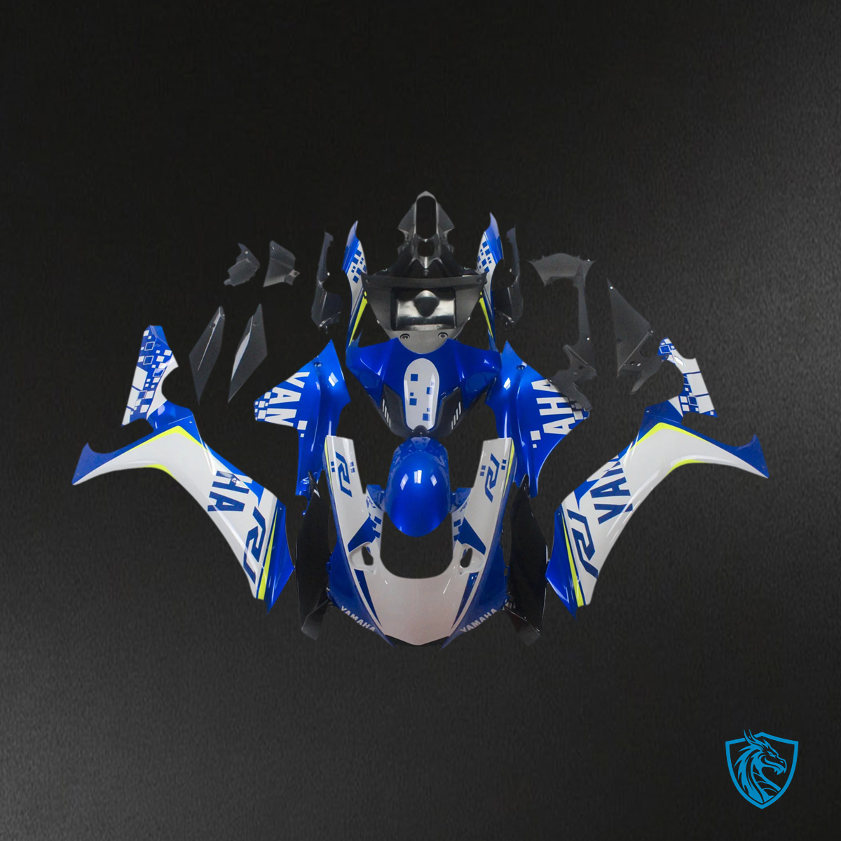 Yamaha YZF R1 (2020-2025) White & Blue Logo Fairing Kit | ABS Bodywork