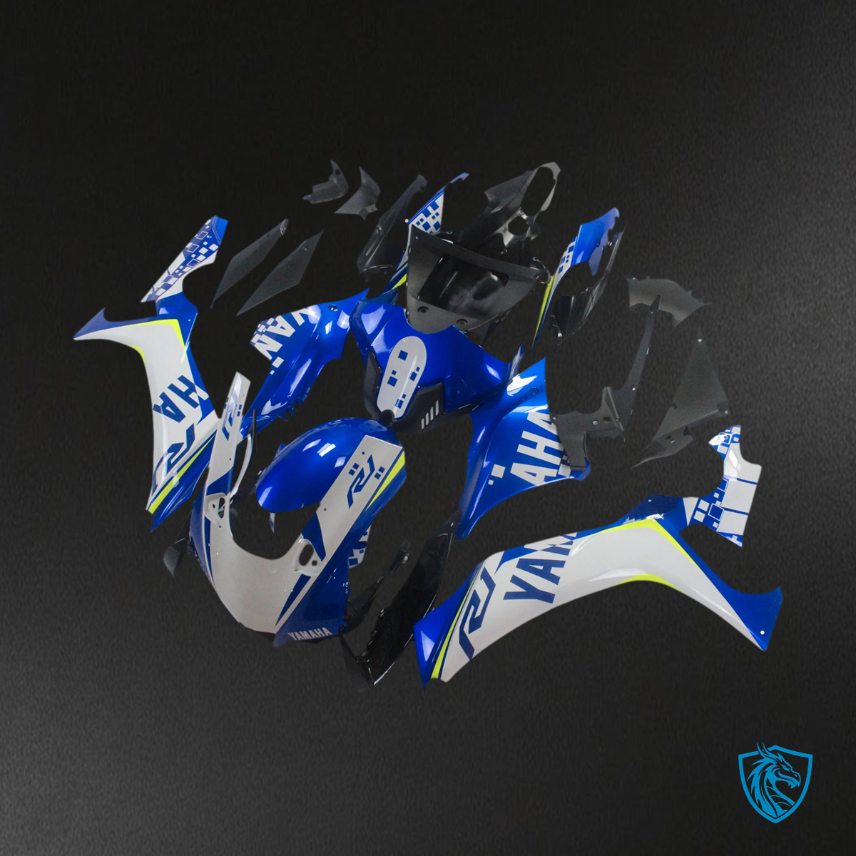 Yamaha YZF R1 (2020-2025) White & Blue Logo Fairing Kit | ABS Bodywork