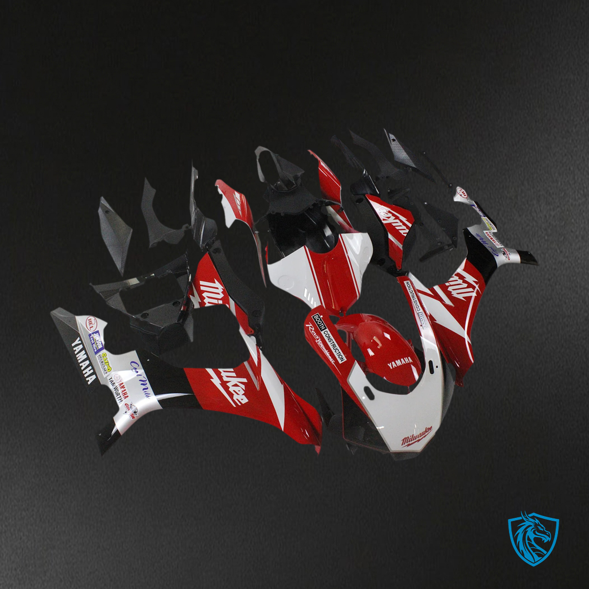 Yamaha YZF R1 (2020-2025) White & Red - MERGEment Motorcycle Fairing Kit