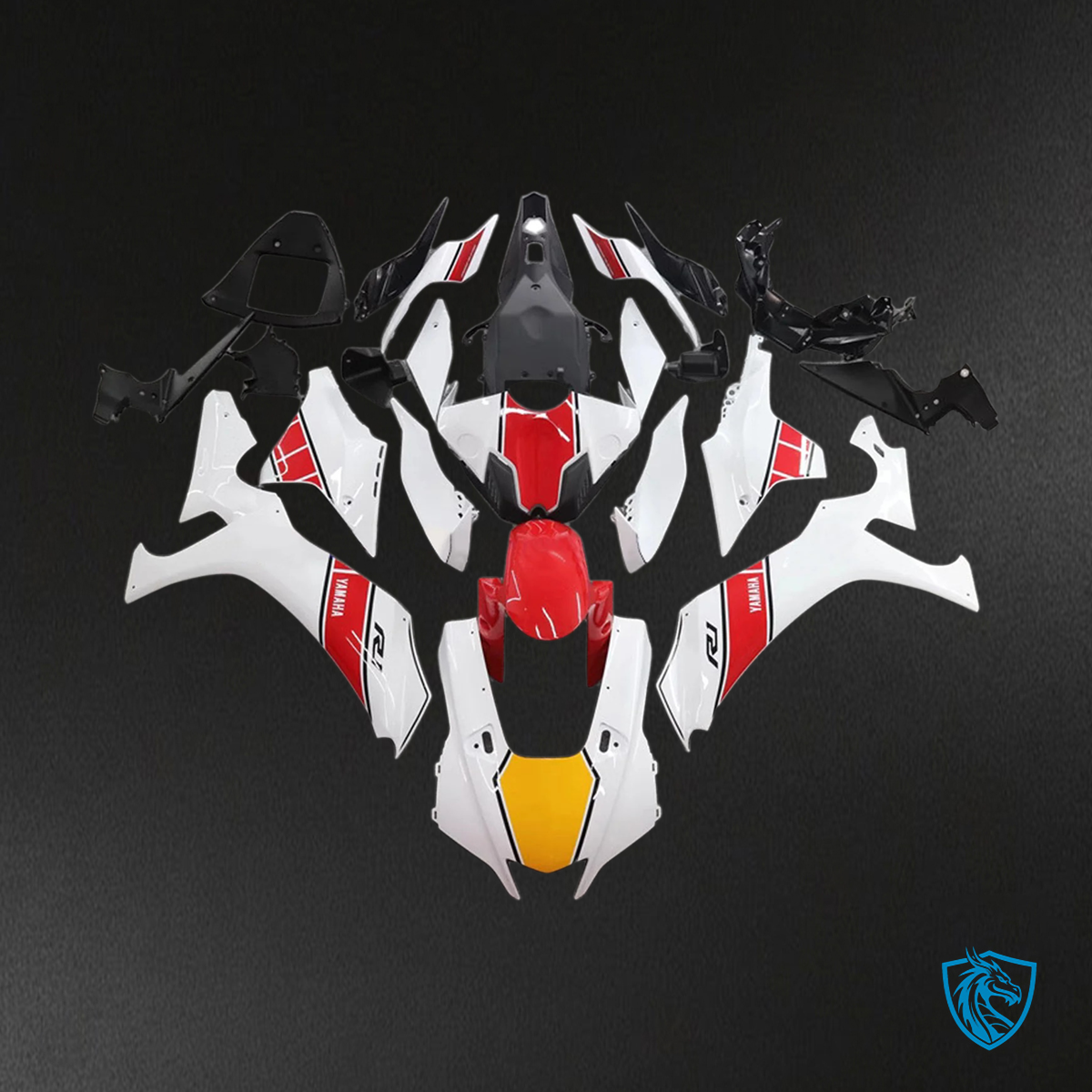 Yamaha YZF R1 (2020-2025) White, Red & Yellow Custom Fairing Kit