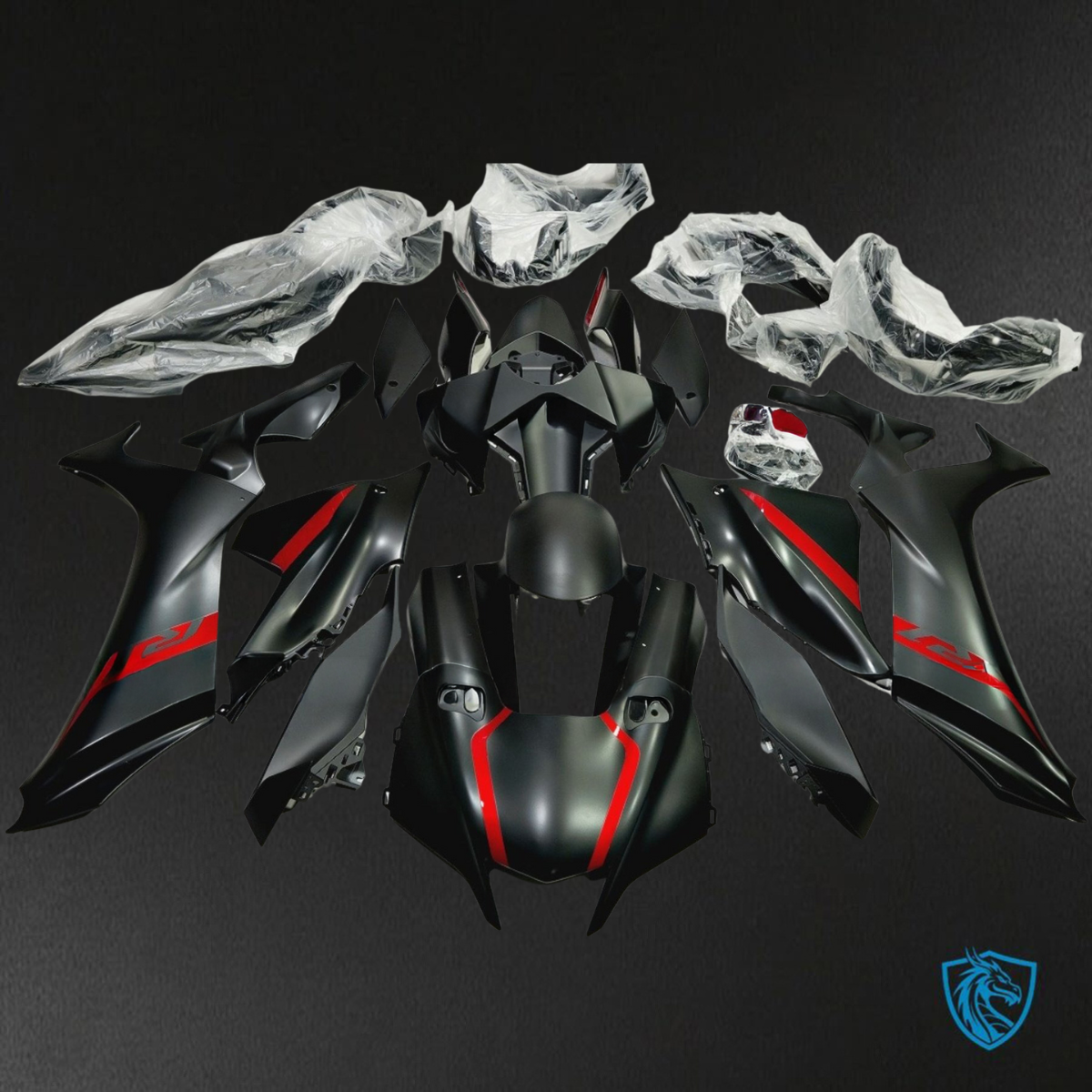 Yamaha YZF R1 (2021-2022) Gloss Red & Black ABS Bodywork - Fairings Kit