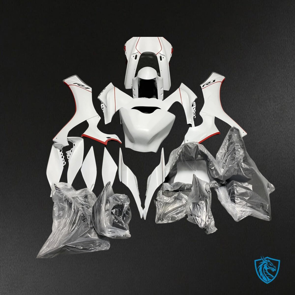 Yamaha YZF R1 (2021-2022) Gloss Red & White - Custom ABS Fairing Kit