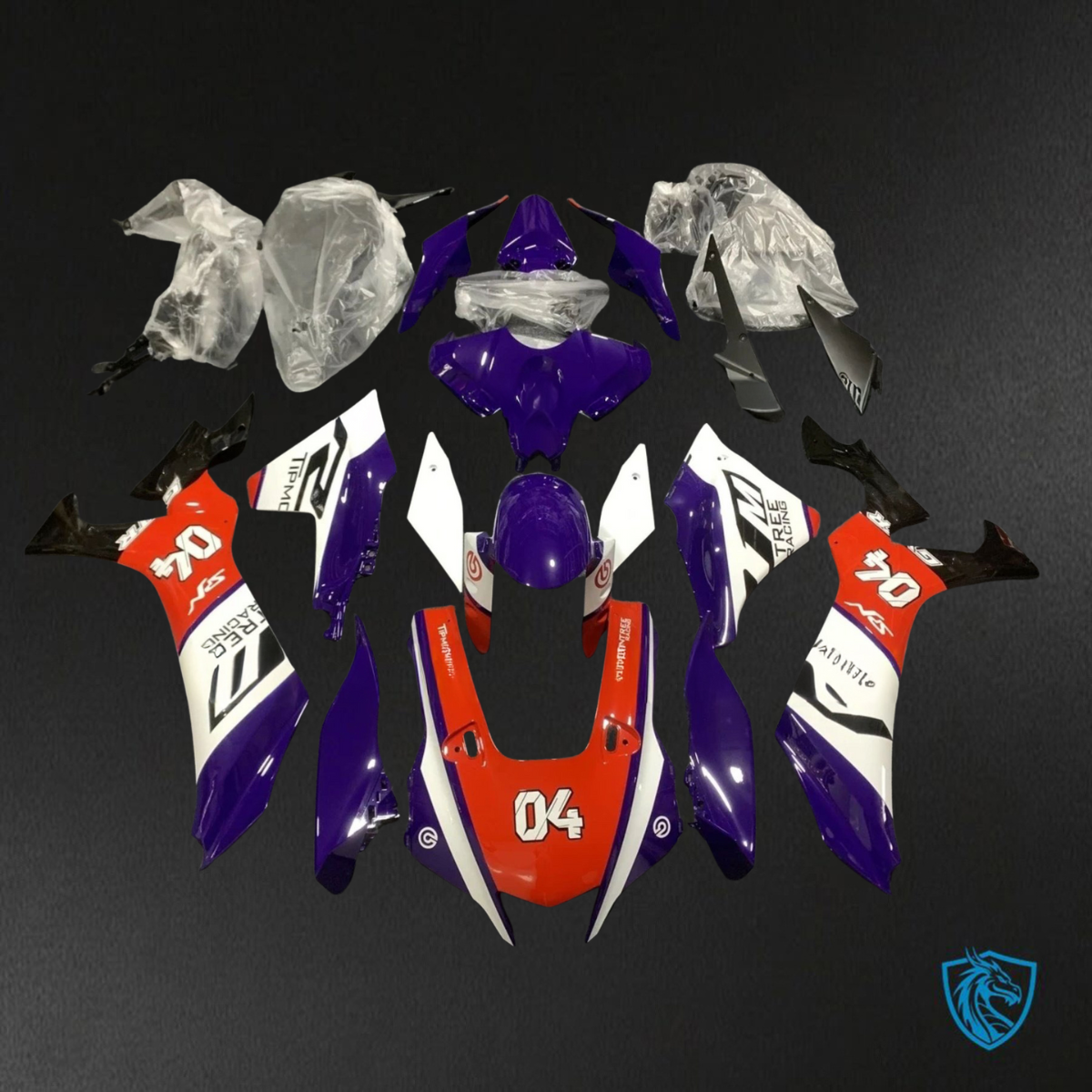 Yamaha YZF R1 (2021-2022) Gloss Red, White & Purple - Replacement Motorcycle Fairings Kit