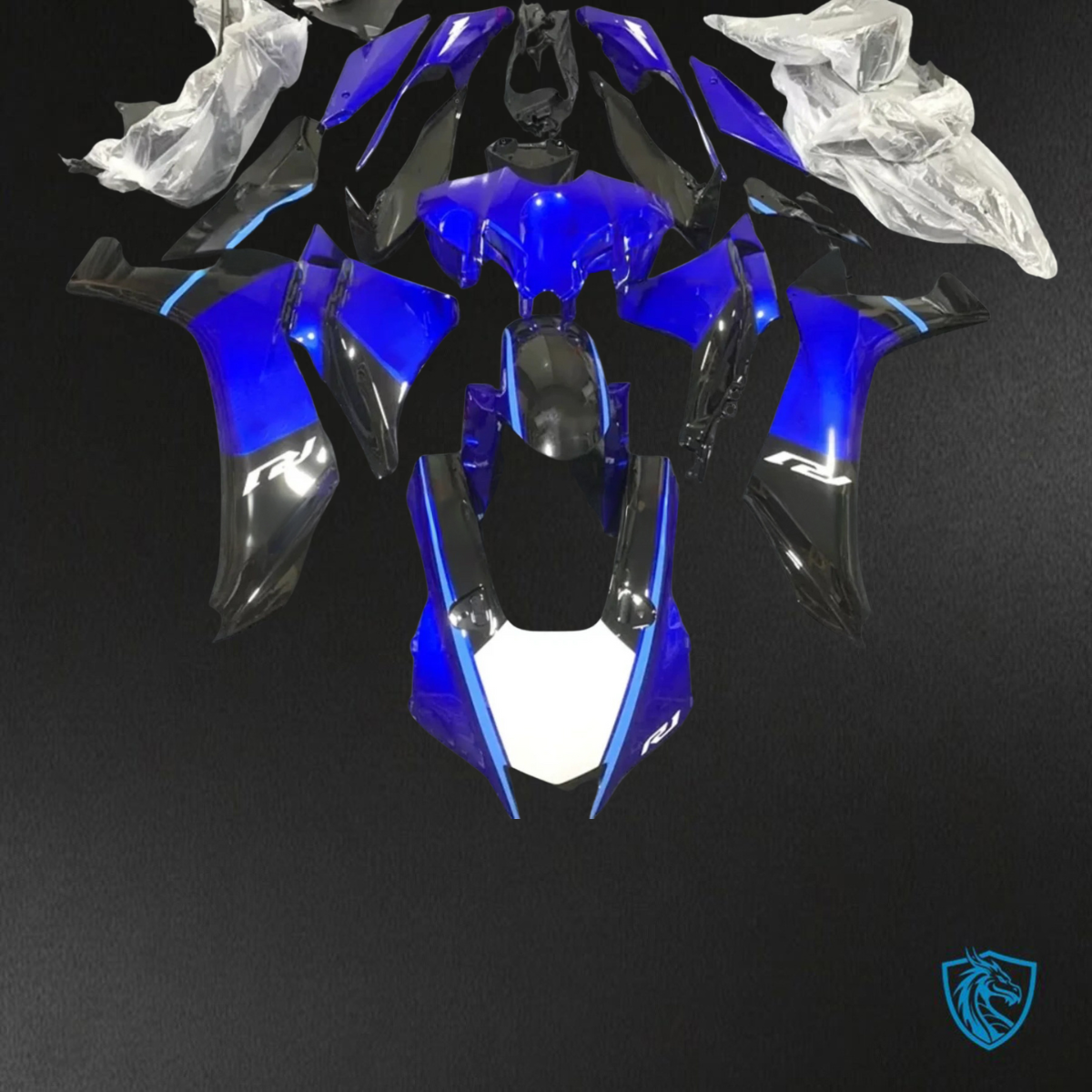 Yamaha YZF R1 (2021-2022) Matte White & Blue - Custom ABS Fairing Kit