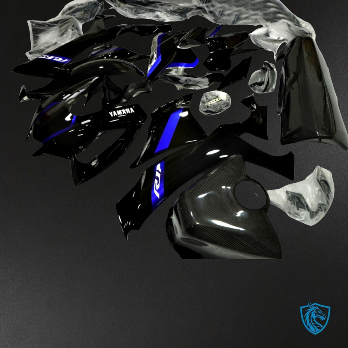 Yamaha YZF R1 (2021-2022) Gloss Blue & Black - Replacement Motorcycle Fairings Kit