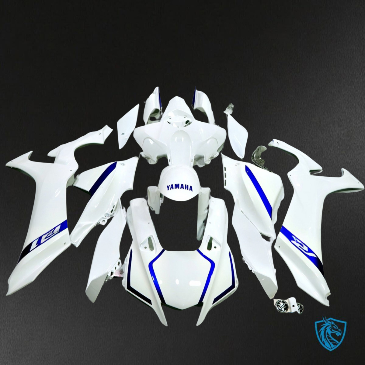 Yamaha YZF R1 (2021-2022) Gloss Blue & White - Custom ABS Fairing Kit