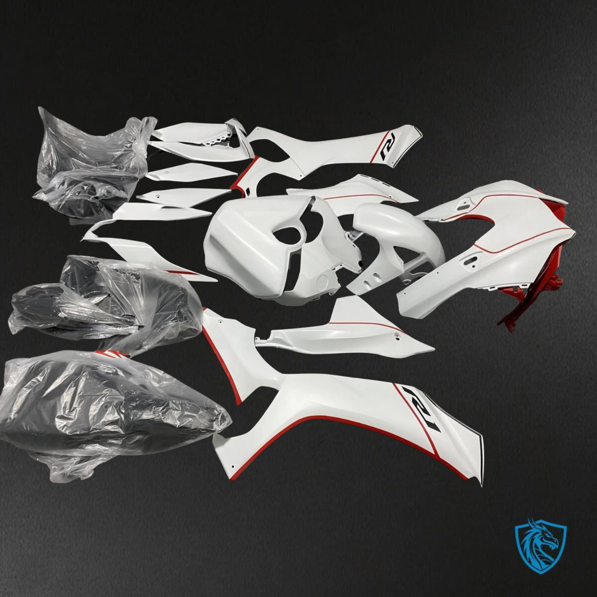 Yamaha YZF R1 (2021-2022) Gloss Red & White - Custom ABS Fairing Kit