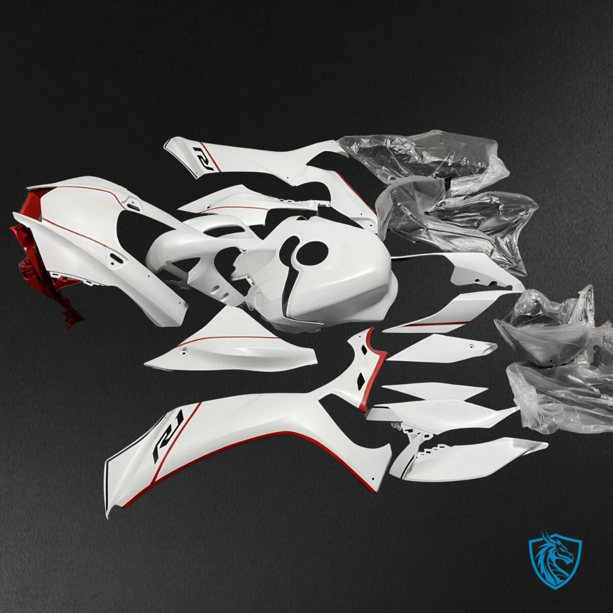 Yamaha YZF R1 (2021-2022) Gloss Red & White - Custom ABS Fairing Kit