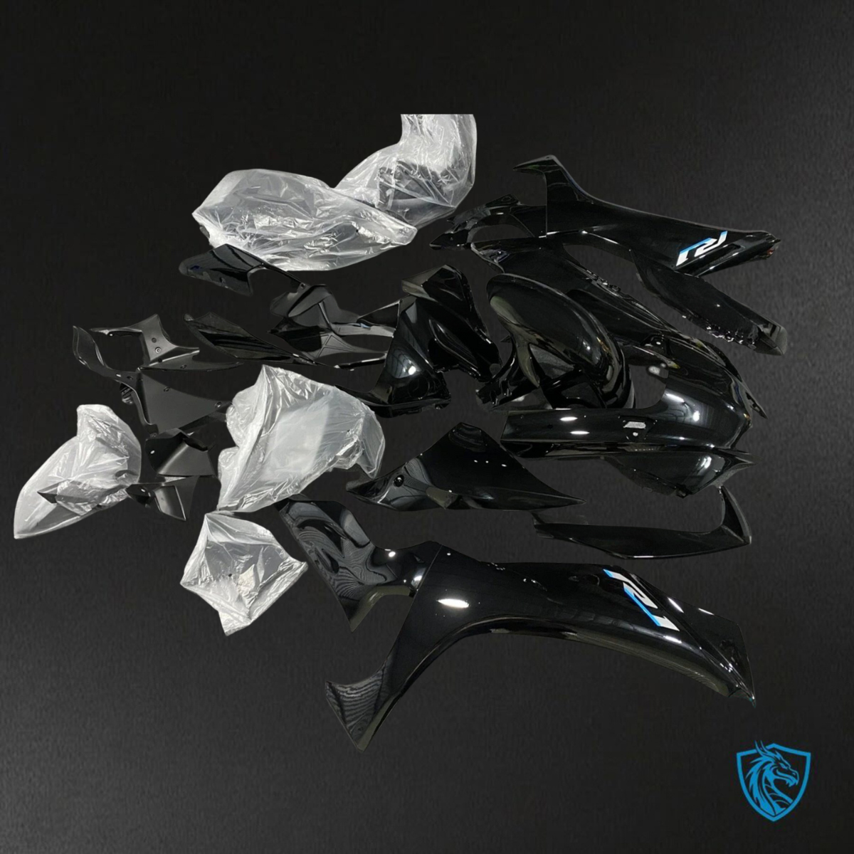Yamaha YZF R1 (2021-2022) Gloss Black Fairings Kit - Aftermarket ABS Bodywork