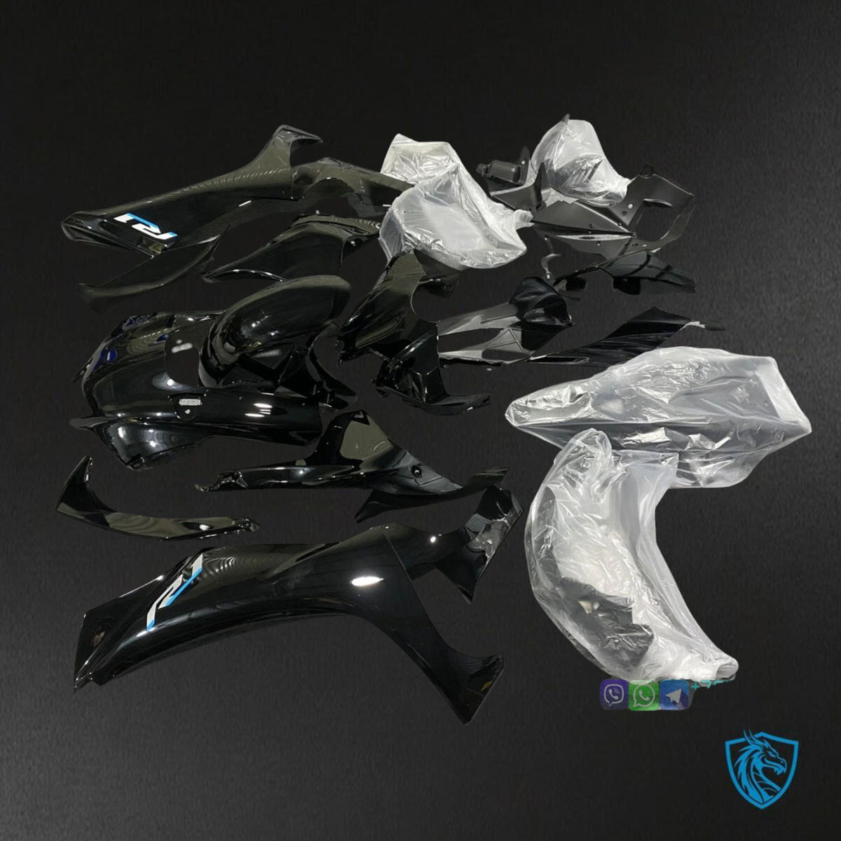 Yamaha YZF R1 (2021-2022) Gloss Black Fairings Kit - Aftermarket ABS Bodywork