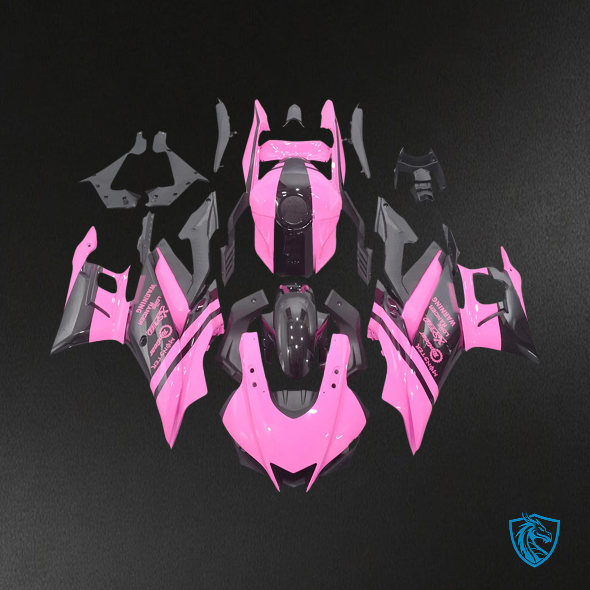 Yamaha YZF R3-YZF R25 (2019-2021) Black & Pink - MERGEment Motorcycle Fairings Kit