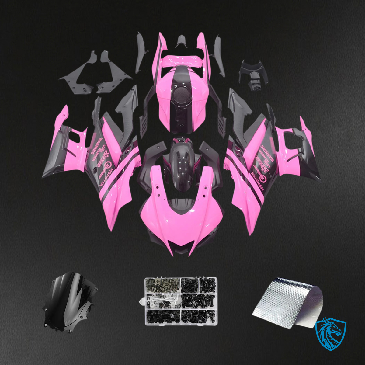 Yamaha YZF R3-YZF R25 (2019-2021) Black & Pink - MERGEment Motorcycle Fairings Kit