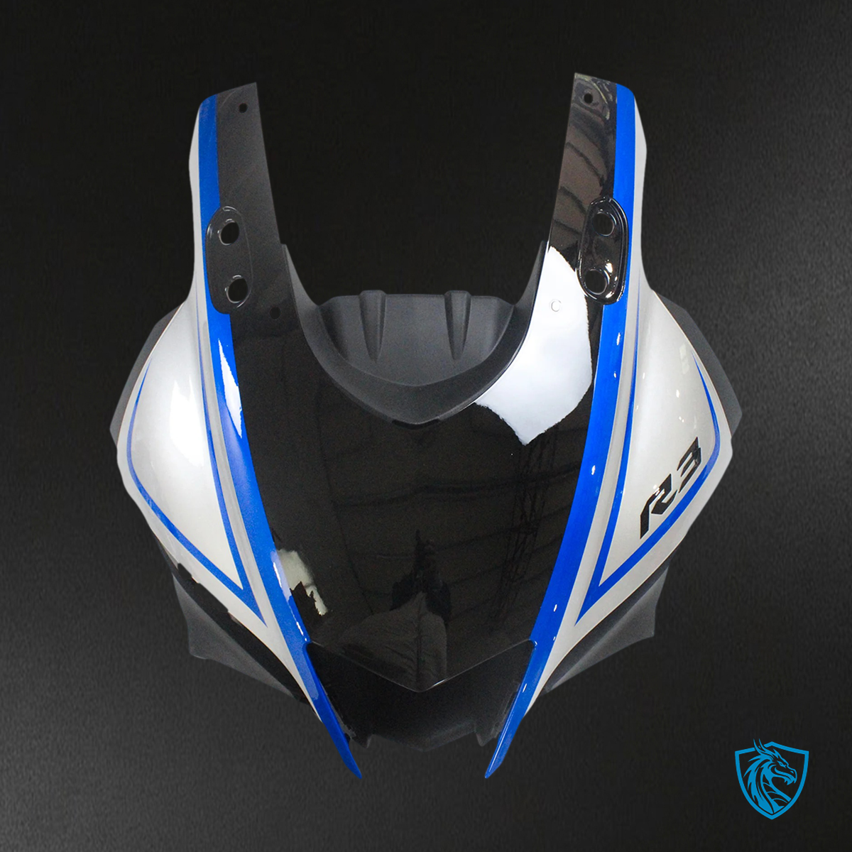 Yamaha YZF R3-YZF R25 (2019-2021) Black, Silver & Blue - Custom ABS Fairing Set