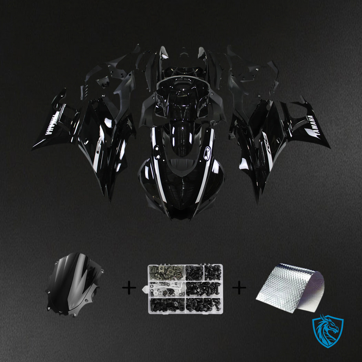 Yamaha YZF R3-YZF R25 (2019-2021) Black Style2 Fairing Kit - Aftermarket ABS Bodywork