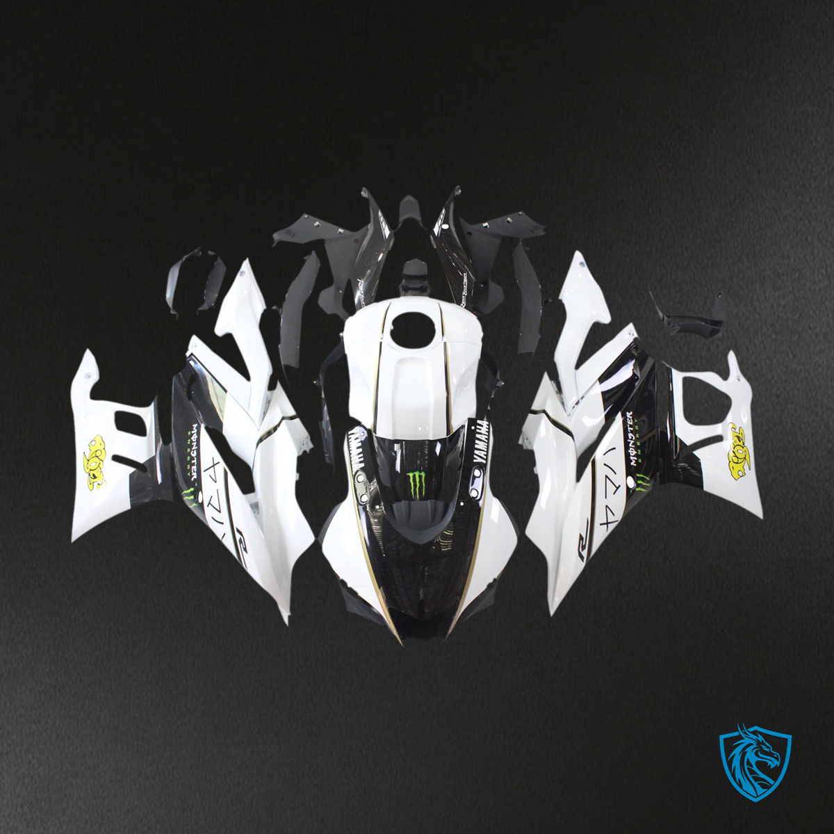 Yamaha YZF R3-YZF R25 (2019-2021) Black & White - MERGEment Motorcycle Fairings Kit