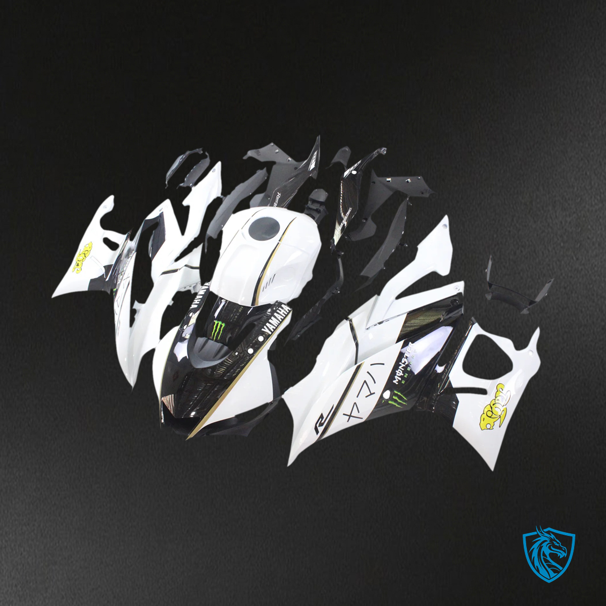 Yamaha YZF R3-YZF R25 (2019-2021) Black & White - MERGEment Motorcycle Fairings Kit