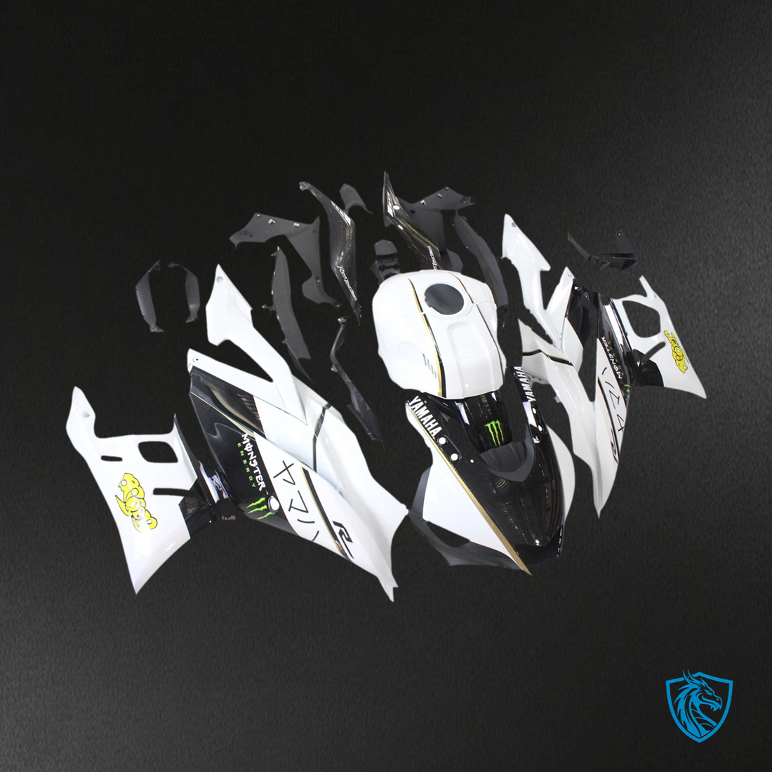 Yamaha YZF R3-YZF R25 (2019-2021) Black & White - MERGEment Motorcycle Fairings Kit