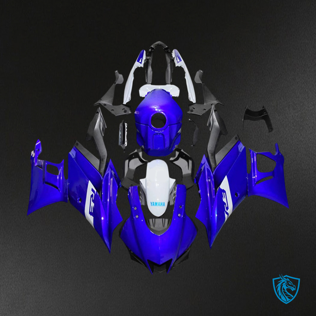 Yamaha YZF R3-YZF R25 (2019-2021) Black & Blue Style1 Fairing Kit | ABS Bodywork
