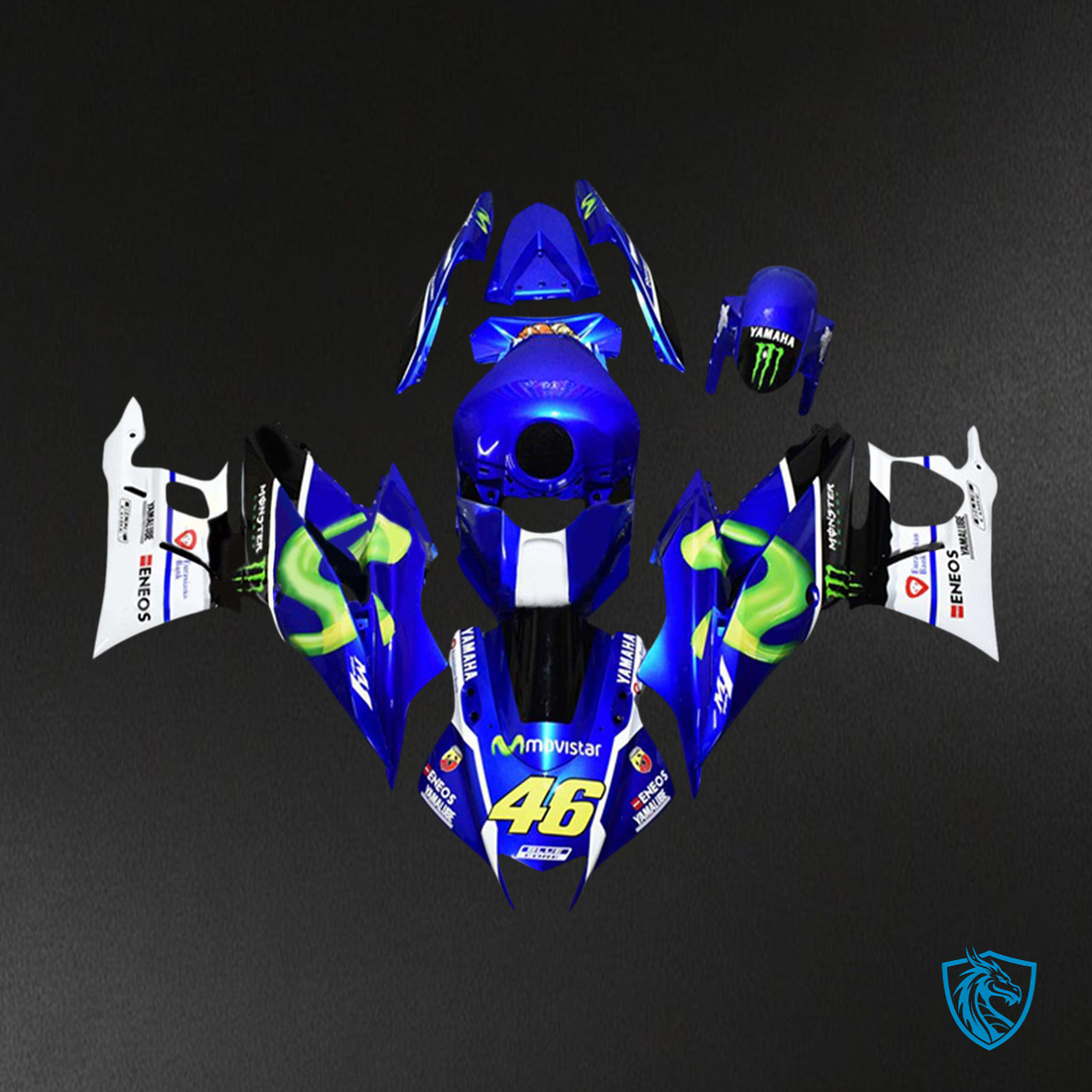 Yamaha YZF R3-YZF R25 (2019-2021) Black & Blue Style3 - Custom ABS Fairing Set