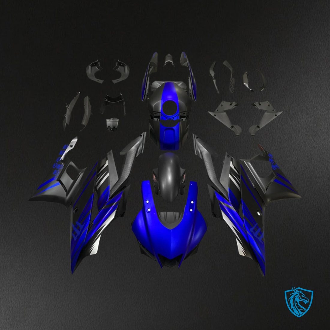 Yamaha YZF R3-YZF R25 (2019-2021) Black & Blue Style7 - Custom ABS Fairing Set