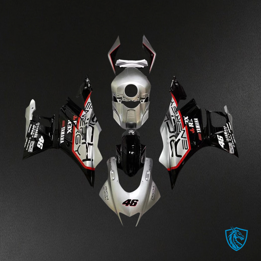 Yamaha YZF R3-YZF R25 (2019-2021) Black & Gray Style1 - Custom ABS Fairing Set