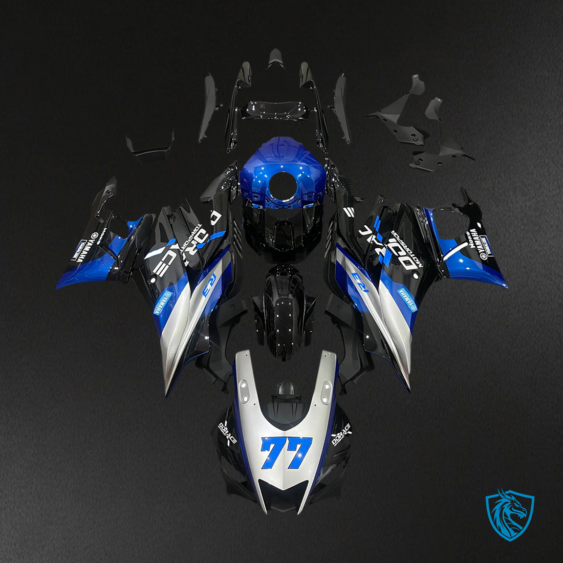 Yamaha YZF R3-YZF R25 (2019-2021) Blue & Gray Fairing Kit | ABS Bodywork