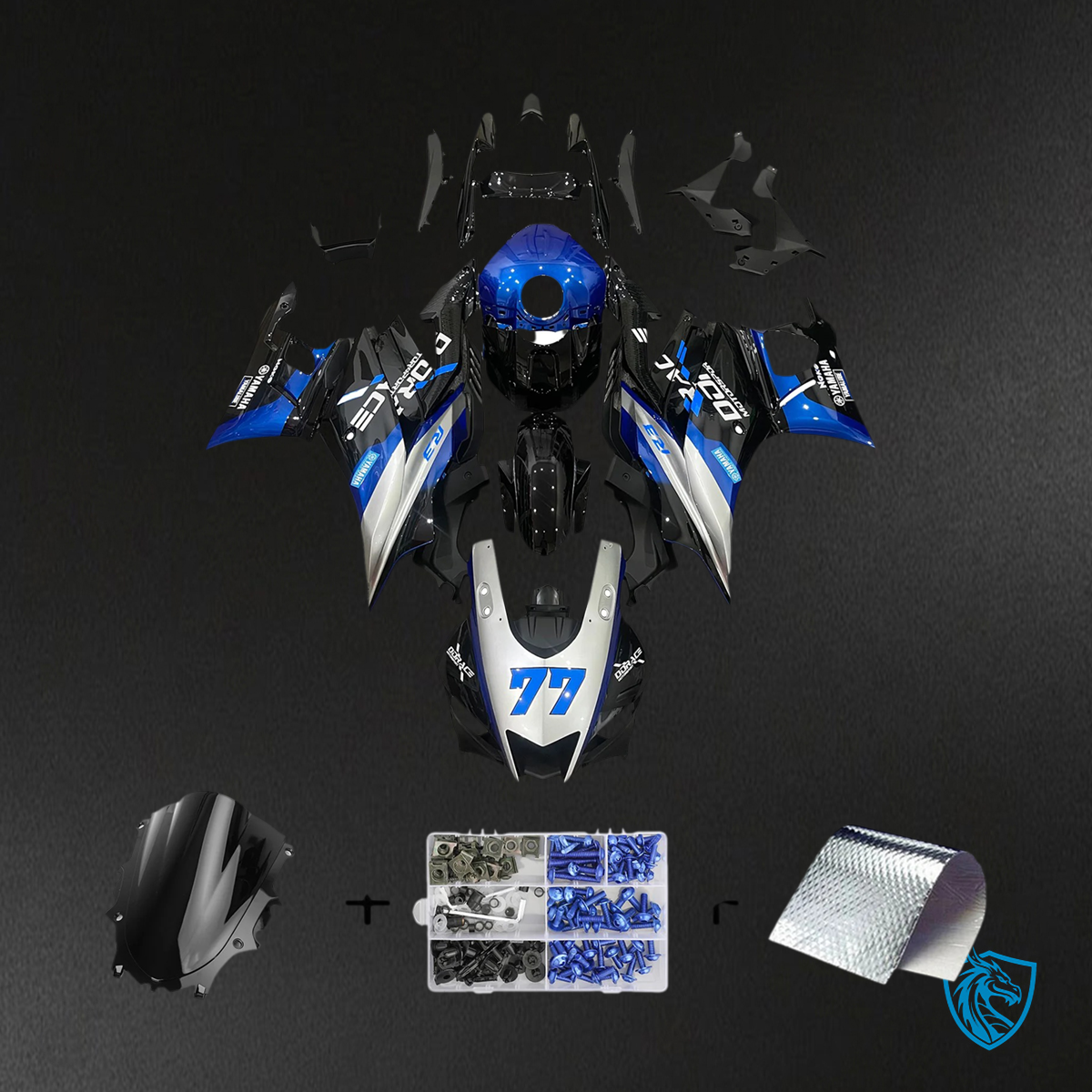 Yamaha YZF R3-YZF R25 (2019-2021) Blue & Gray Fairing Kit | ABS Bodywork