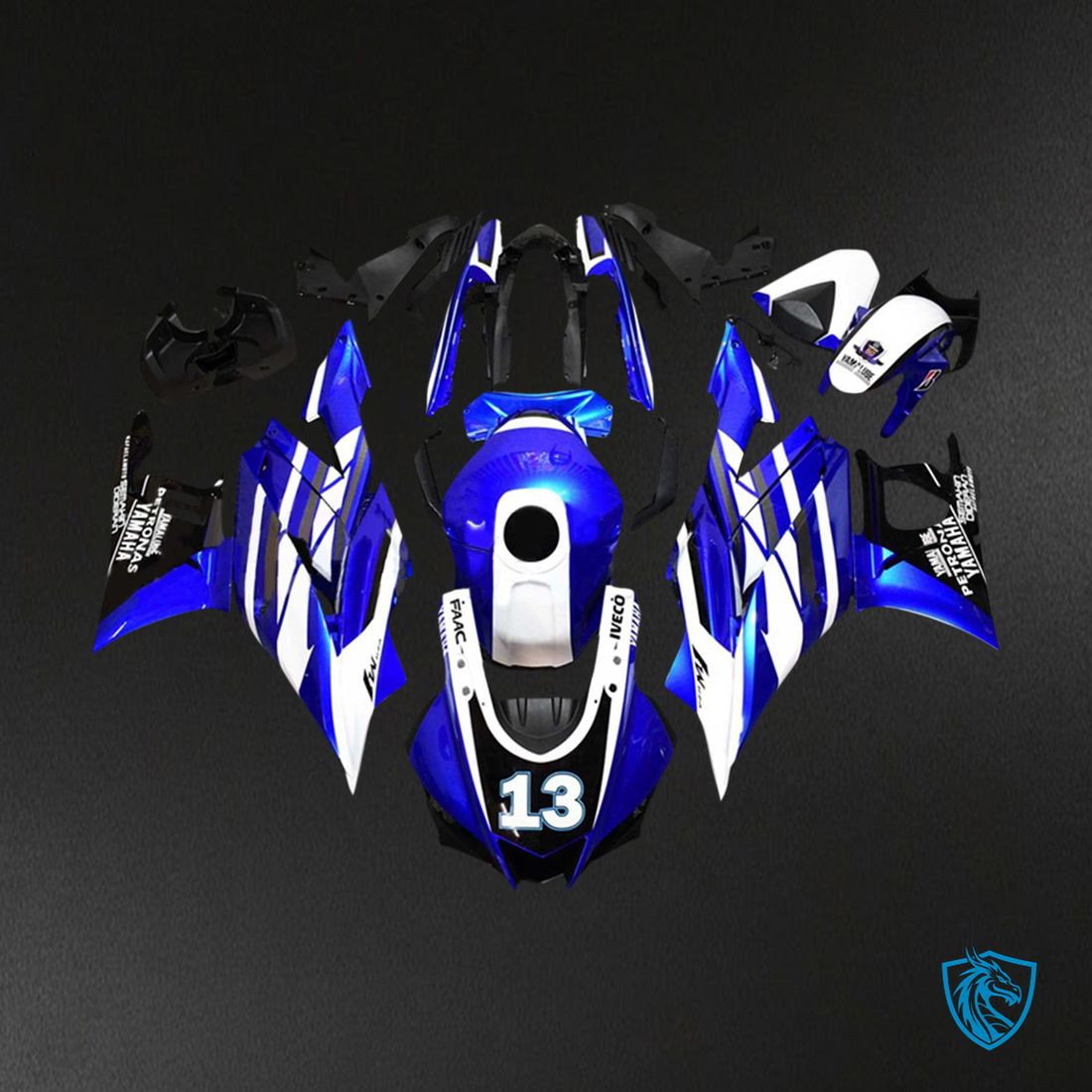 Yamaha YZF R3-YZF R25 (2019-2021) Blue & White Style2 - Custom ABS Fairing Set