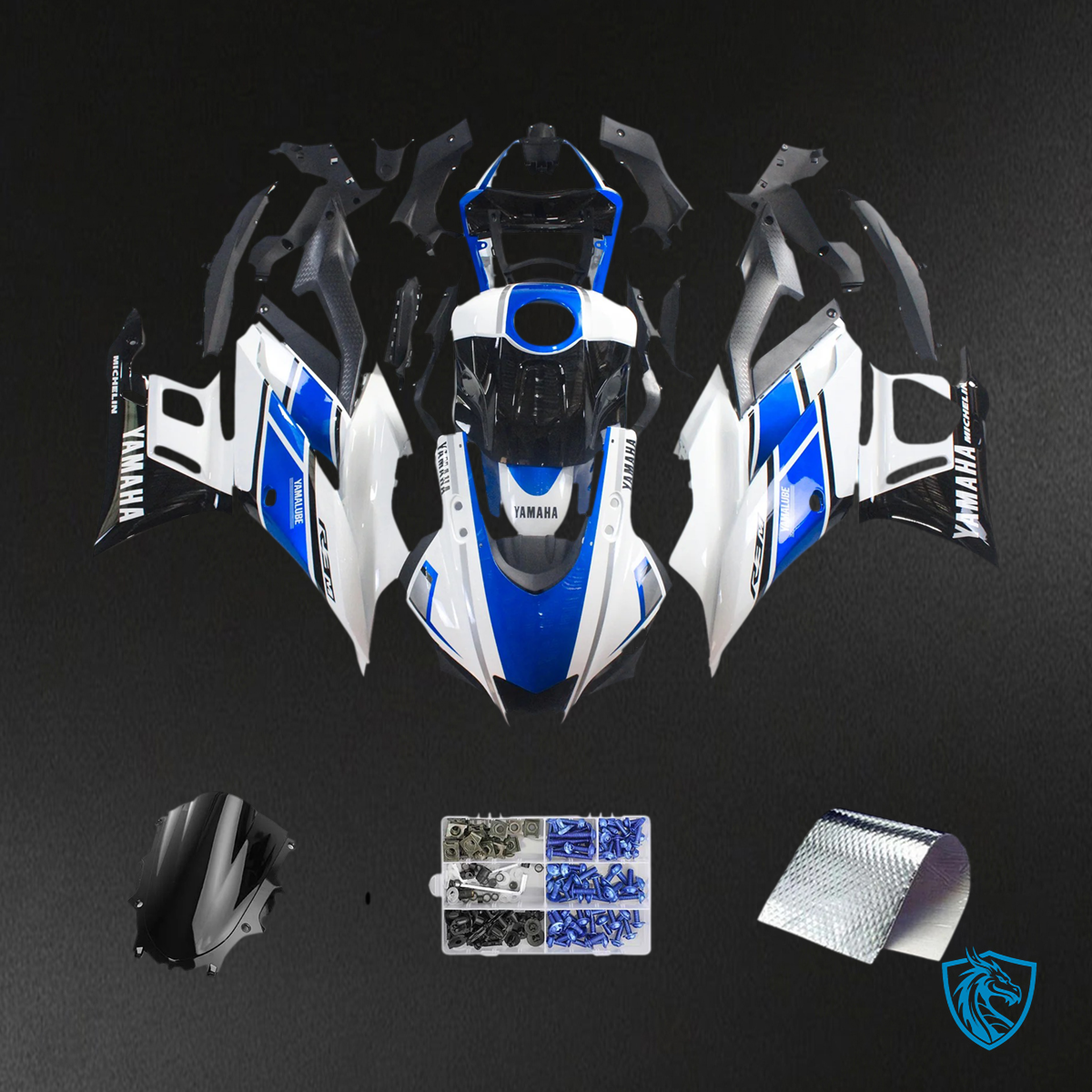 Yamaha YZF R3-YZF R25 (2019-2021) Blue & White Style3 Fairing Kit | ABS Bodywork