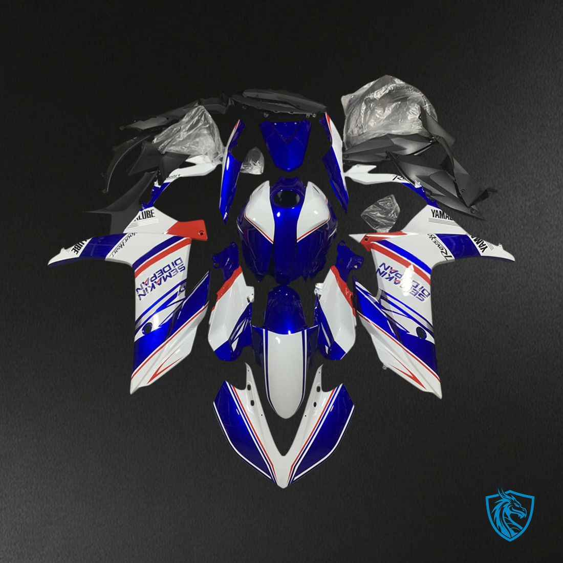Yamaha YZF R3-YZF R25 (2019-2021) Blue & White Style4 Fairing Kit - Aftermarket ABS Bodywork