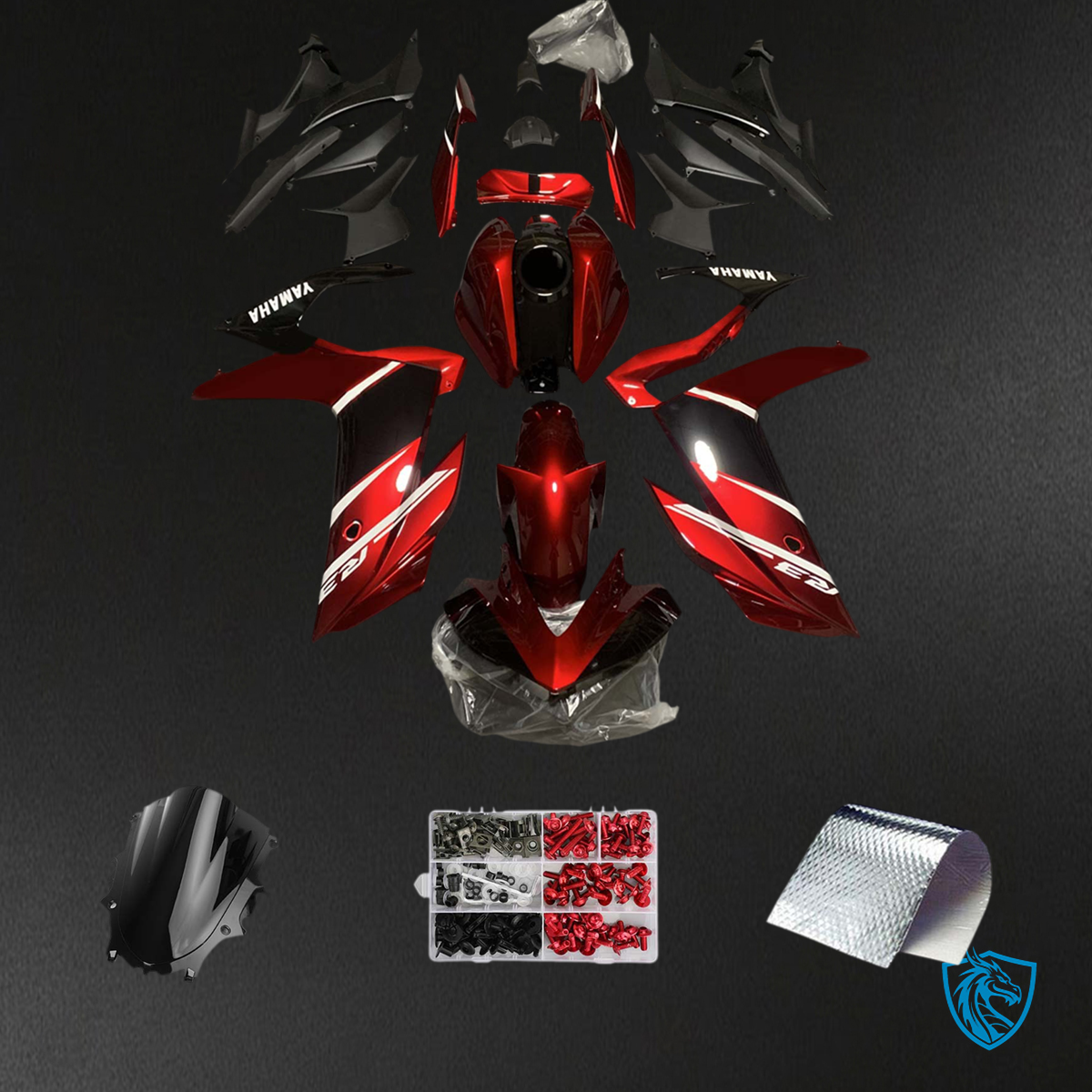Yamaha YZF R3-YZF R25 (2019-2021) Red & Black Style2 - MERGEment Motorcycle Fairings Kit