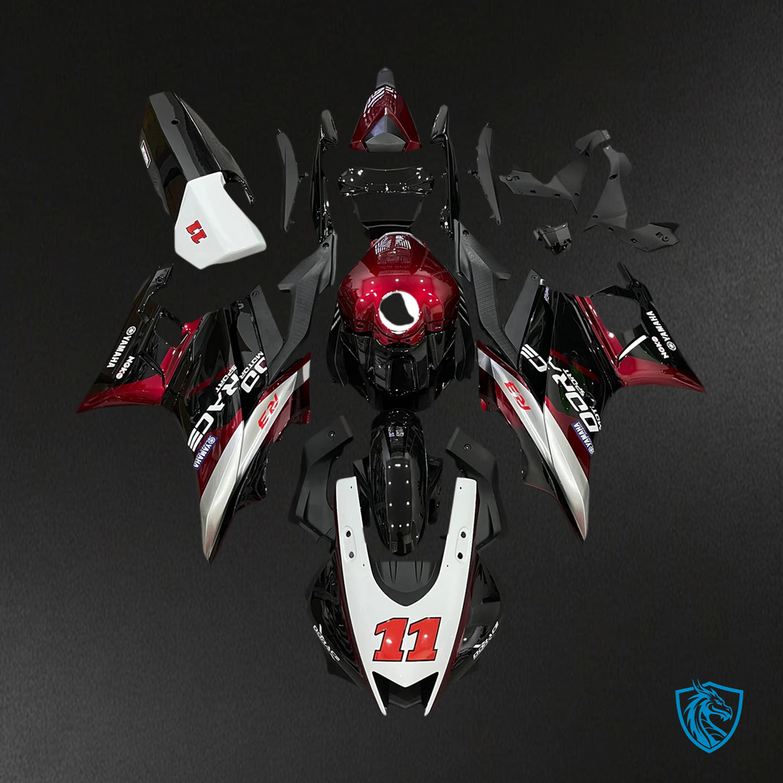 Yamaha YZF R3-YZF R25 (2019-2021) Red & Black Style3 - Custom ABS Fairing Set