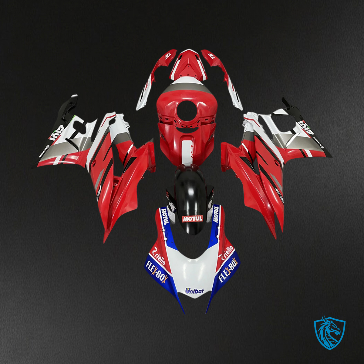 Yamaha YZF R3-YZF R25 (2019-2021) Red & Blue Style1 - Custom ABS Fairing Set
