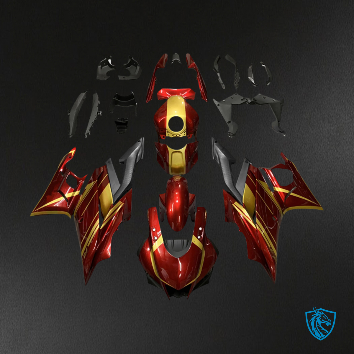 Yamaha YZF R3-YZF R25 (2019-2021) Red & Gold Fairing Kit - Aftermarket ABS Bodywork