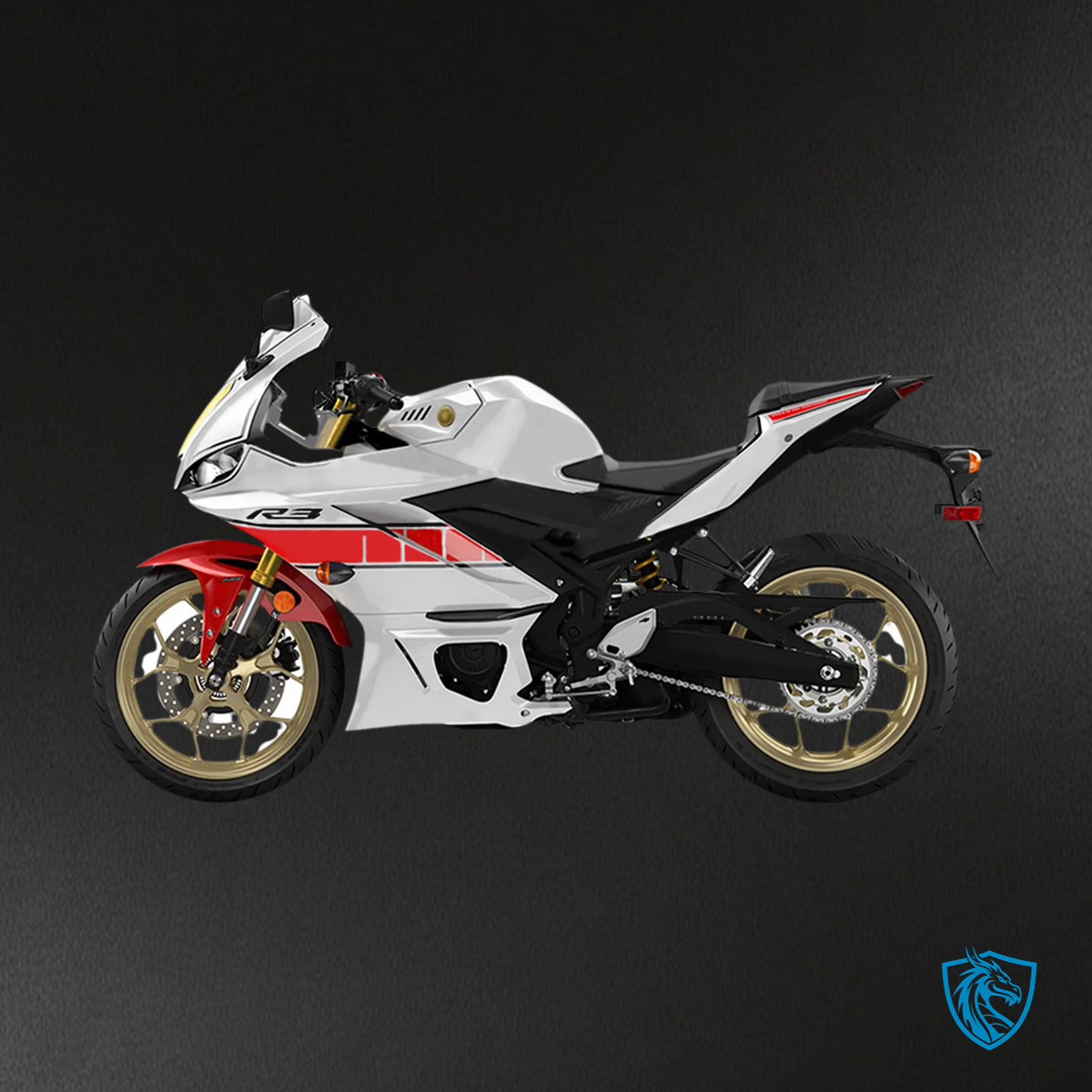 Yamaha YZF R3-YZF R25 (2019-2021) White & Red - Custom ABS Fairing Set