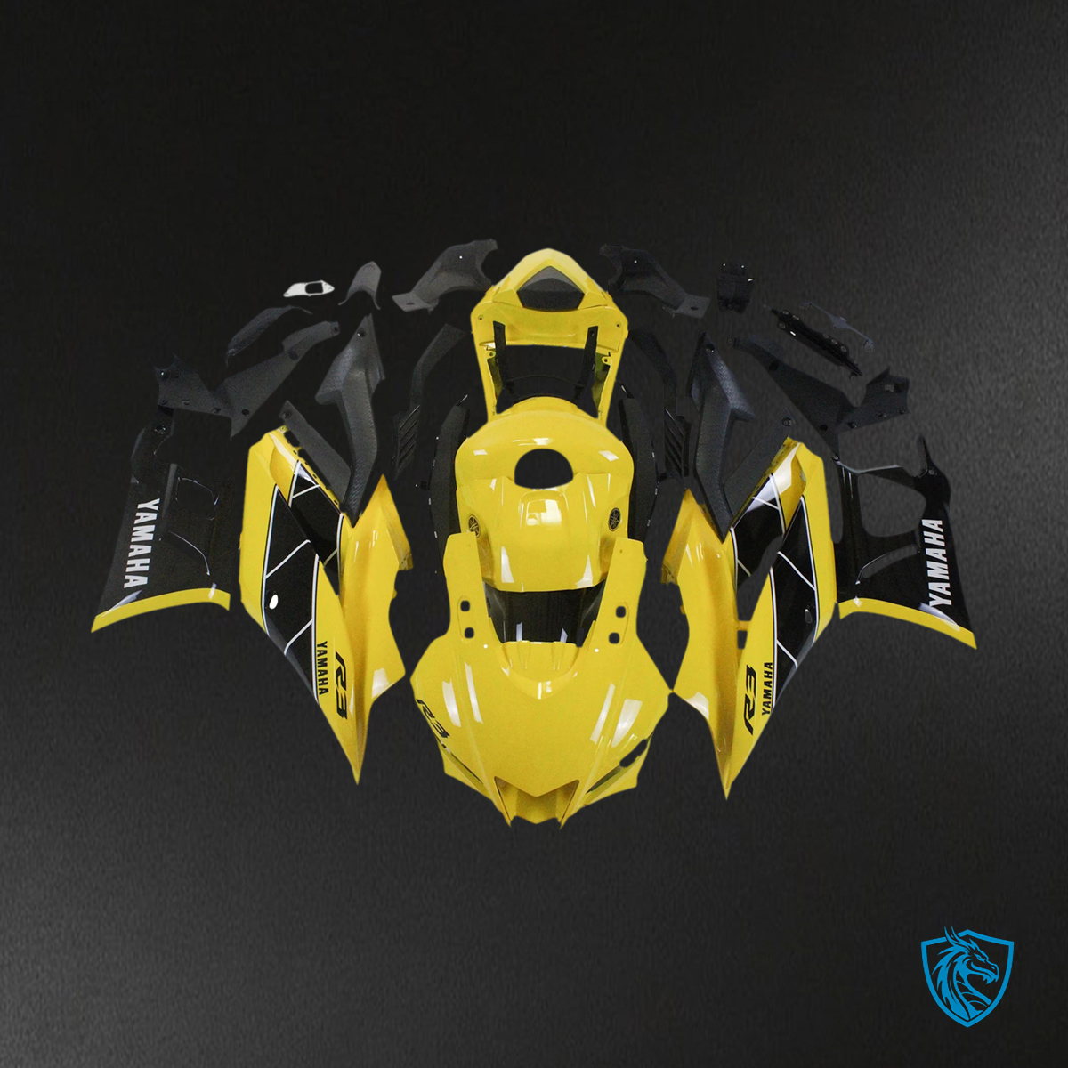 Yamaha YZF R3-YZF R25 (2019-2021) Yellow & Black Fairing Kit | ABS Bodywork