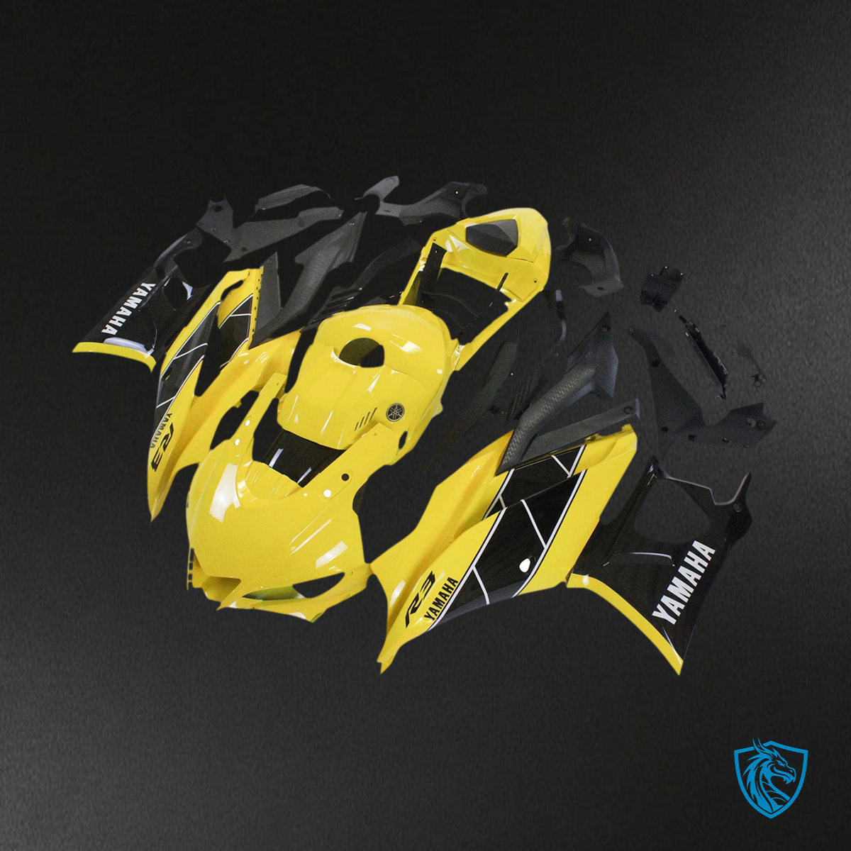 Yamaha YZF R3-YZF R25 (2019-2021) Yellow & Black Fairing Kit | ABS Bodywork