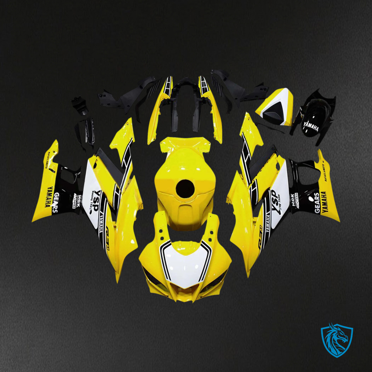 Yamaha YZF R3-YZF R25 (2019-2021) Yellow, Black & White Fairing Kit - Aftermarket ABS Bodywork